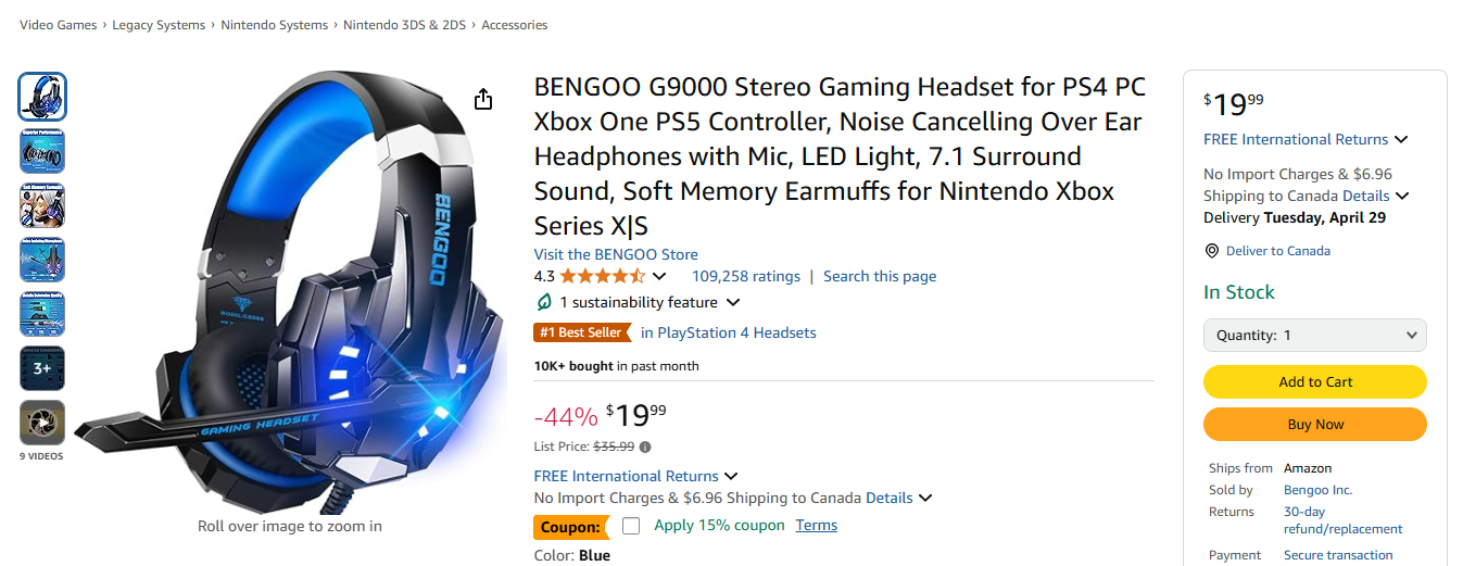A screenshot of an Amazon product page, which showcases estimated delivery dates.